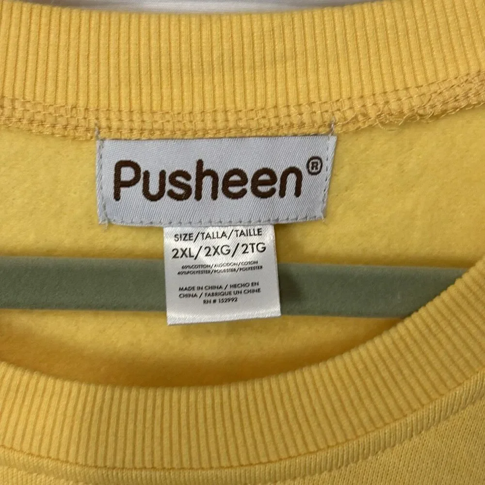 Pusheen 3D Cooking Baking Cat Yellow Long Sleeve Comfort Sweatshirt Sz 2XL - Picture 3 of 8